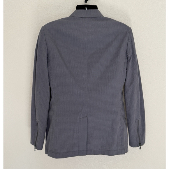John Varvatos Seersucker Jacket Blazer 38 JVS1050B Cotton Zipper Pocket Office - Picture 2 of 16